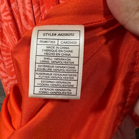 BETSEY JOHNSON Palms Of Paradise Maxi Dress In Spicy Orange Size Large - Picture 6 of 6